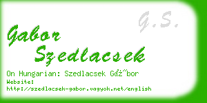 gabor szedlacsek business card